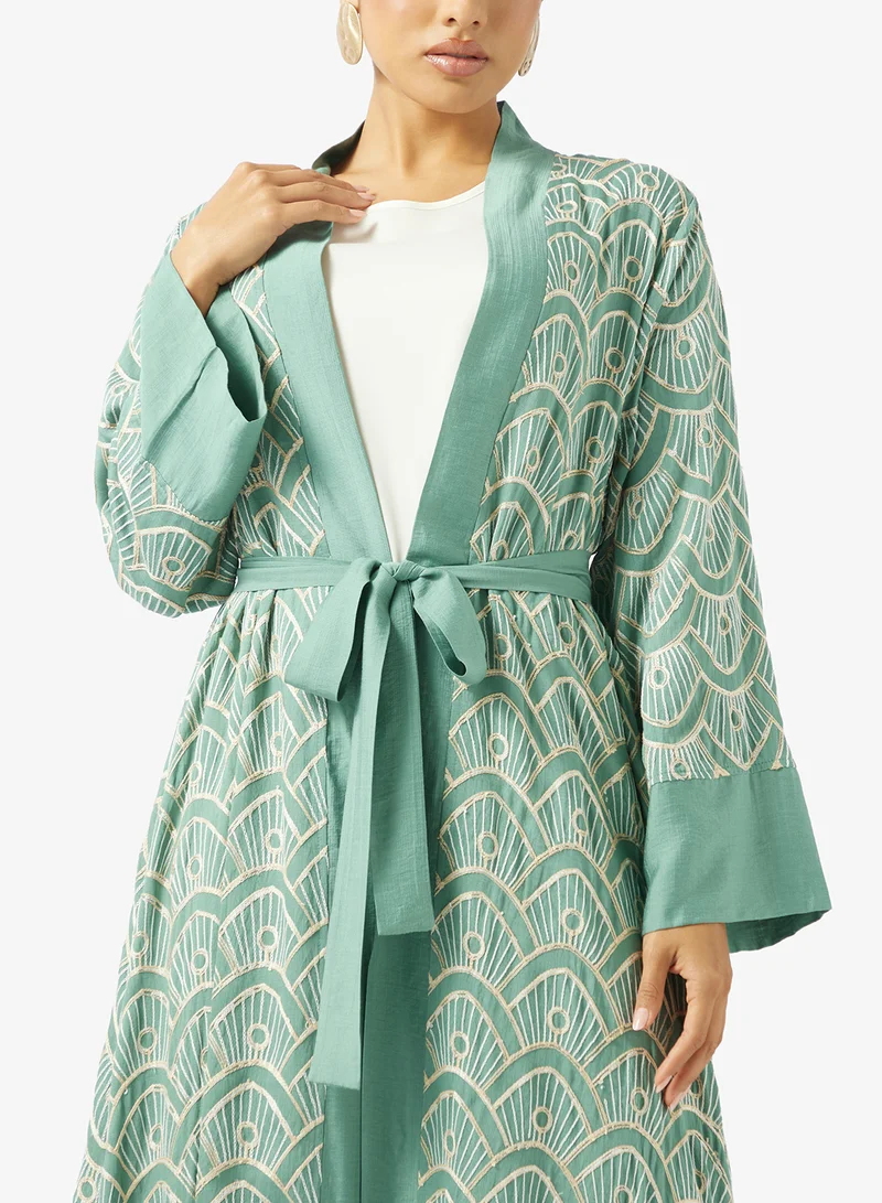 Khizana  Monochrome Printed Abaya for Women | Best Price UAE